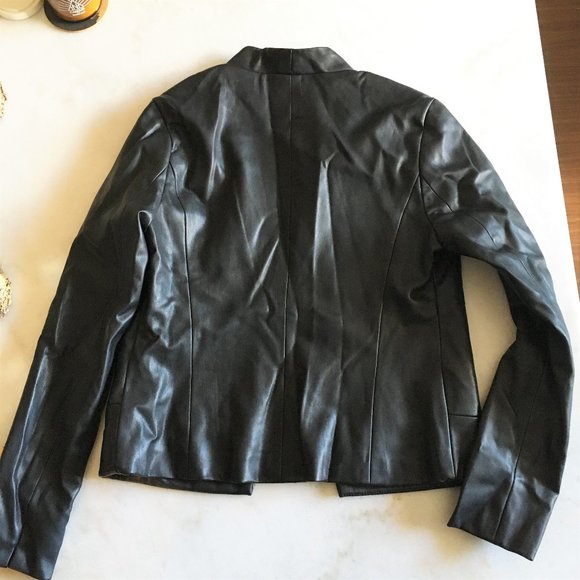 Dex black vegan leather jacket, size small - Picture 3 of 3